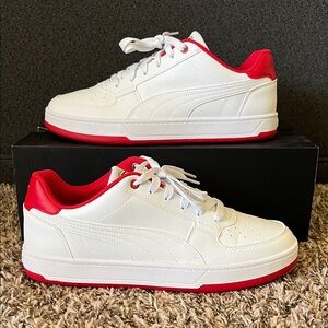 Puma Ferrari Caven 2.0 Snow White Red Shoes 10.5